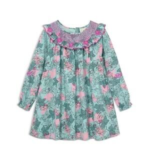 Peek Kids Girls' Smocked Collar Floral Print Dress Size 10